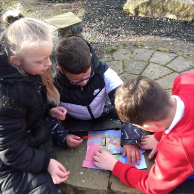 Beech class went geocaching in the school grounds.
