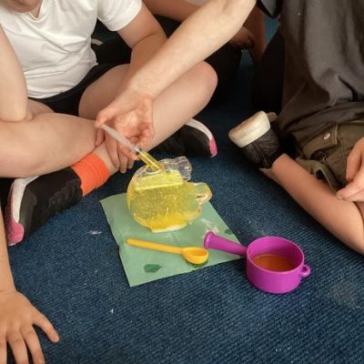 Chestnut enjoyed carrying out some experiments linked to George's Marvellous Medicine!