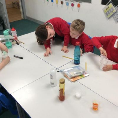 Cedar Class tested the viscosity of different liquids by racing them.