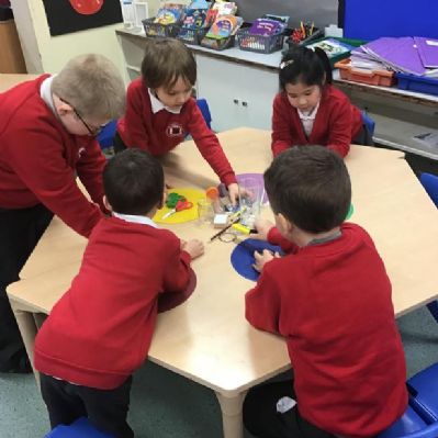 Today in Elm class, the children were given a range of objects and asked to group them into five different categories the children worked  together.
