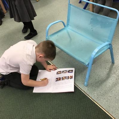 Carrying on from our lesson last week, the children in Elm class today had to look around the classroom and find different objects.