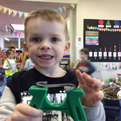 We had fun investigating magnets.