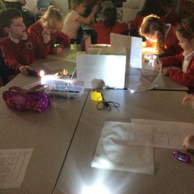 We investigated how shadows are formed and how we can make them bigger or smaller.
