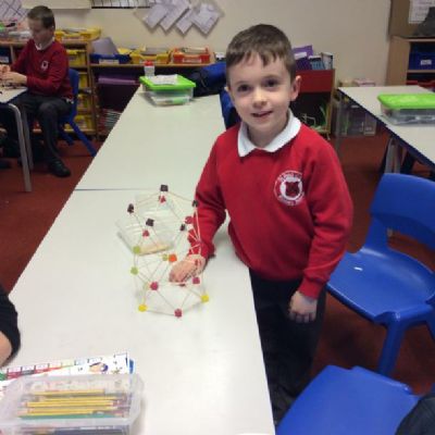 An old favourite, structures out of cocktail sticks and midget gems!