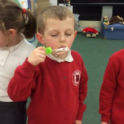 We tested bubble mixture.