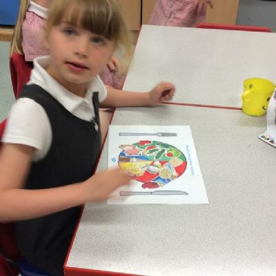 Class 3 sorted food and drink into groups.
