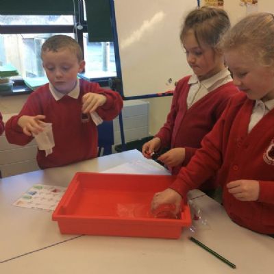 Classes 3, 4 and 5 have had some unusual fairy tale visitors during our science lessons and have helped create absorbent mops, decided on the best bubble solution and discovered a range of waterproof and transparent materials!