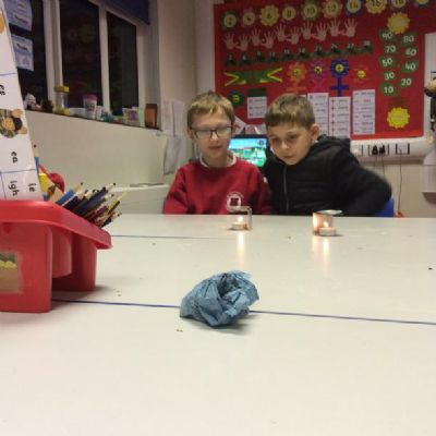 This week we tested M & M sweets (we didn't eat them, honest!) First the children had to grind them into powder.