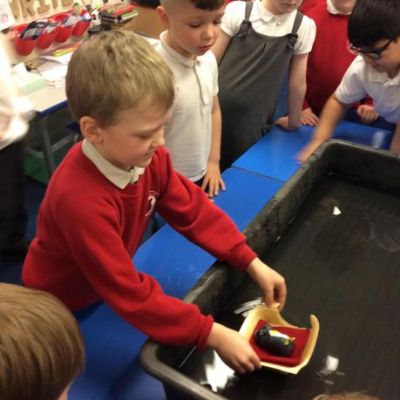 The children were given the task of designing and making a boat using a range of materials and tools.