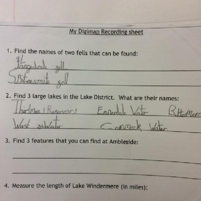 LKS2 worked with Digimaps to explore the Lake District.
