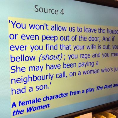 We carried out an enquiry into the question: 'What was life like for women in Ancient Greece?'