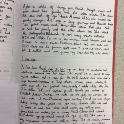 Year 6 have been finding out more about the life of Harriet Tubman in their English lessons.