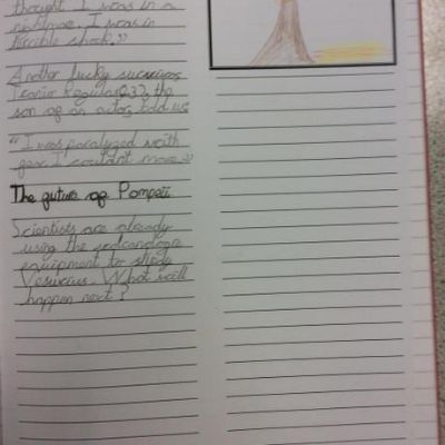 Our Roman newspapers detailing devastation in Pompeii......
